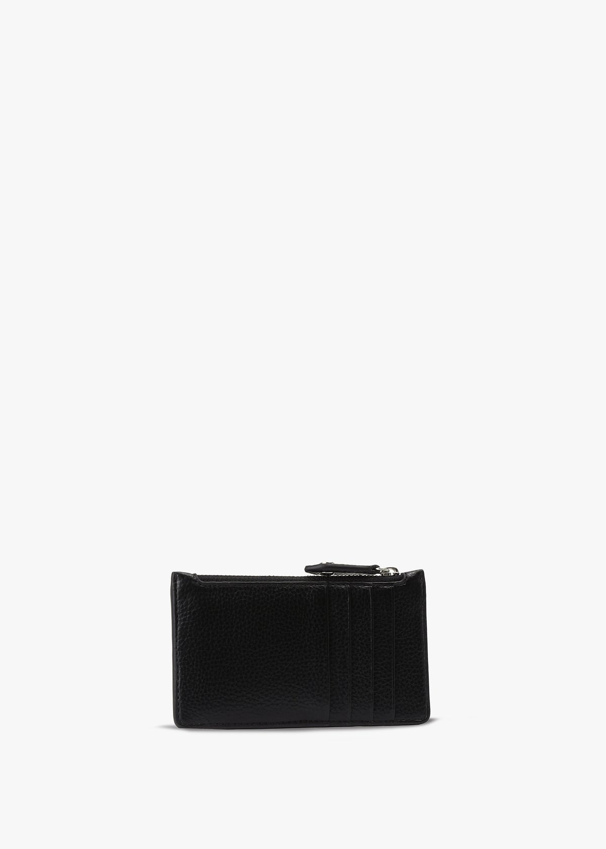 Slim Grain Vegan Black Card Holder