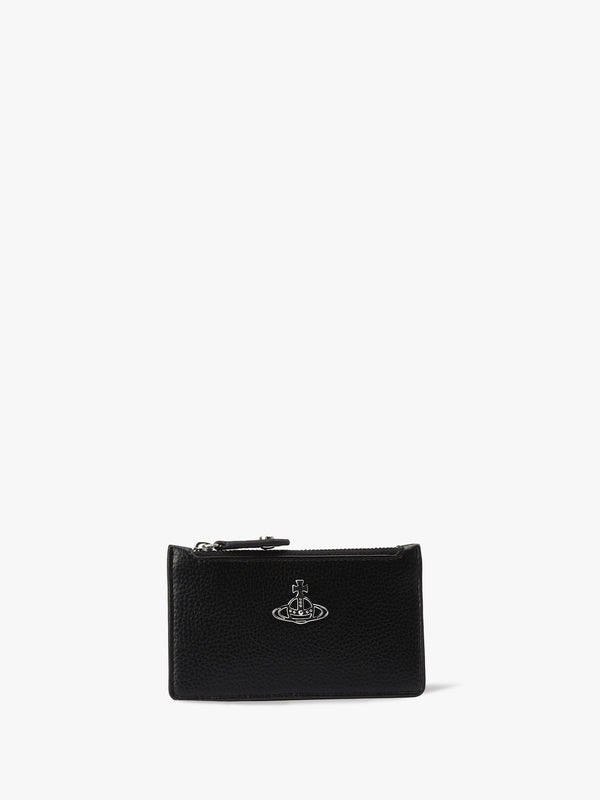 Slim Grain Vegan Black Card Holder