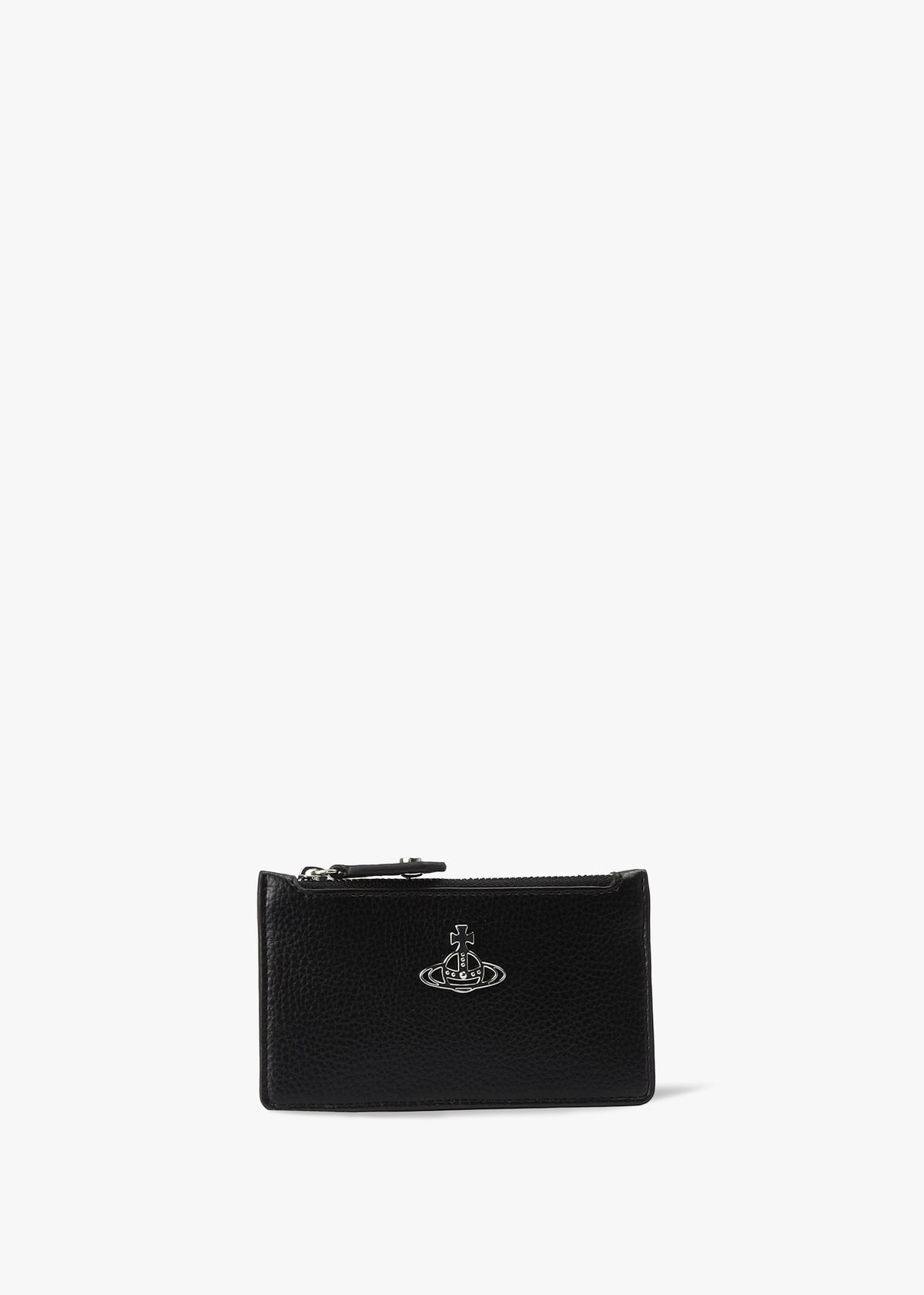 Slim Grain Vegan Black Card Holder