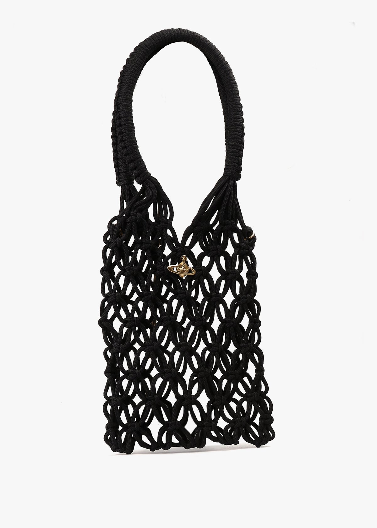 Large Macramé Black Tote Bag
