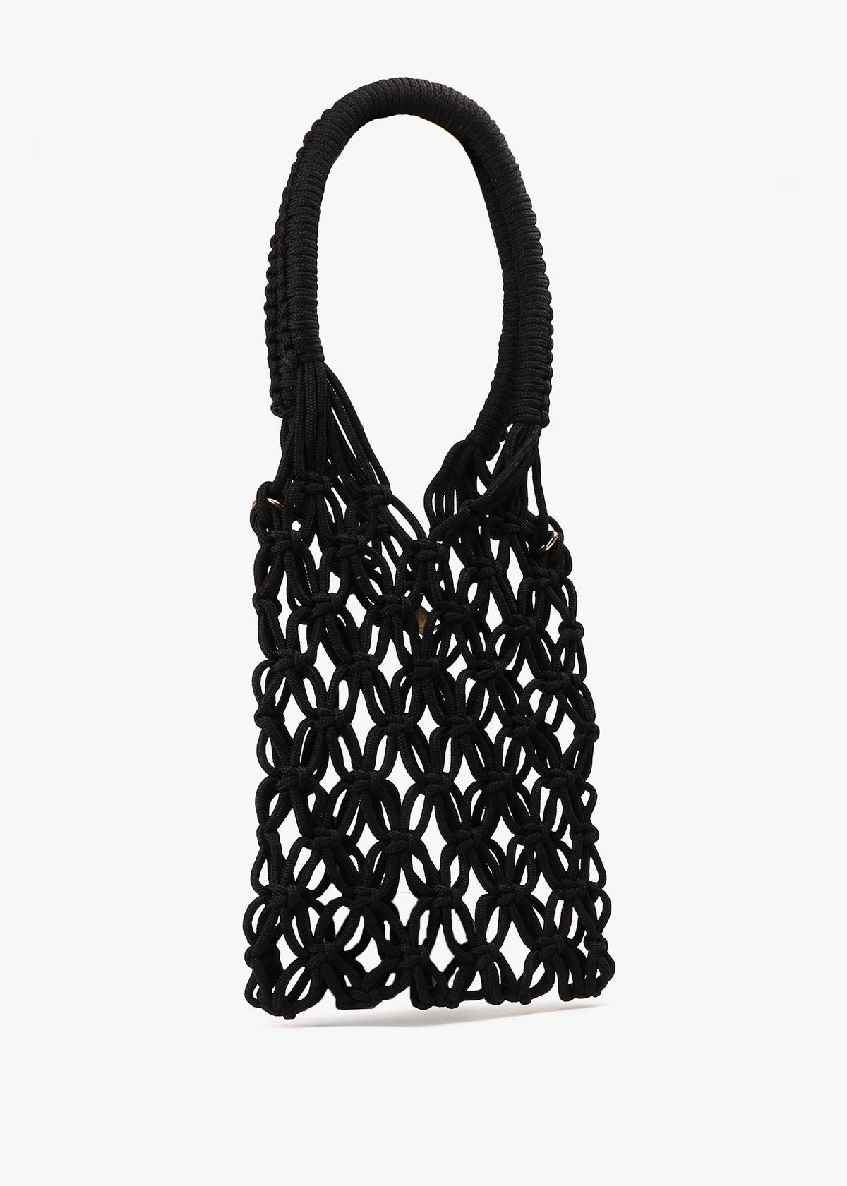 Large Macramé Black Tote Bag