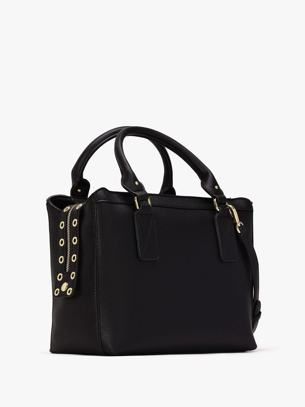 Megeve Nero Rivet Shopper Bag