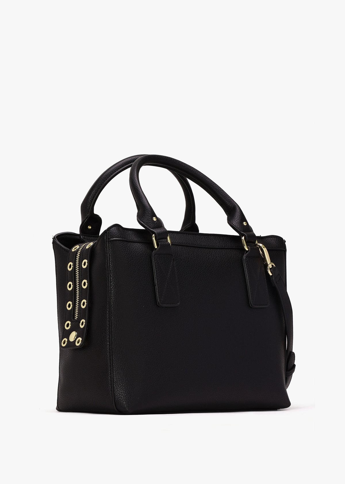 Megeve Nero Rivet Shopper Bag