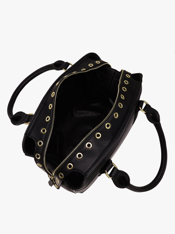 Megeve Nero Rivet Shopper Bag