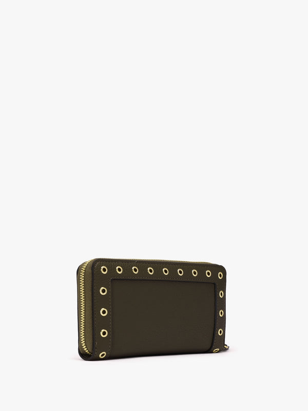 Megeve Militare Zip Around Rivet Wallet