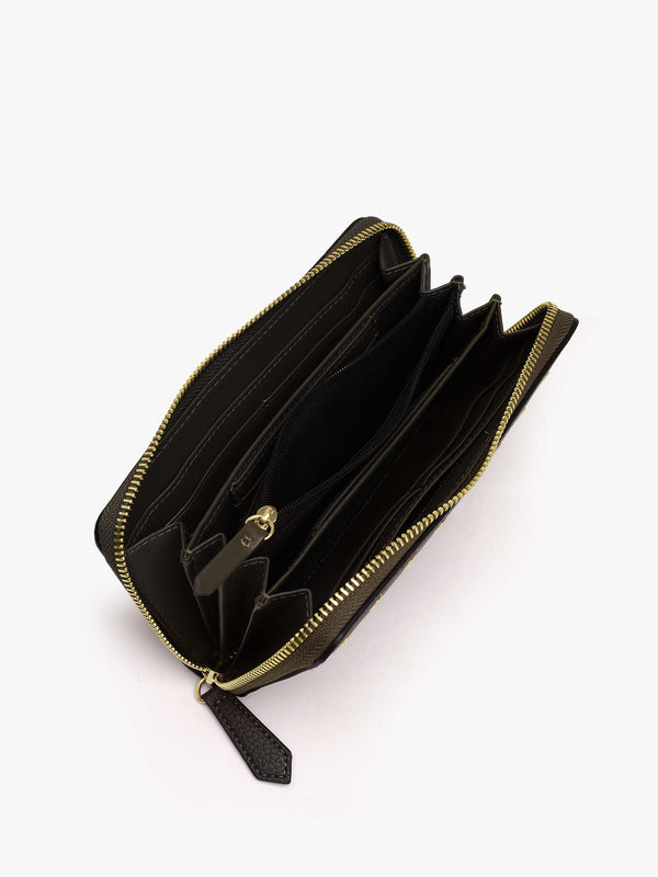 Megeve Militare Zip Around Rivet Wallet