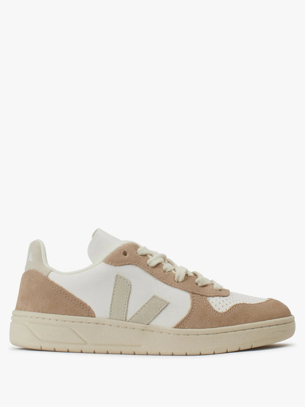 Womens V-10 Leather Trainers In Extra- White Natural Sahara