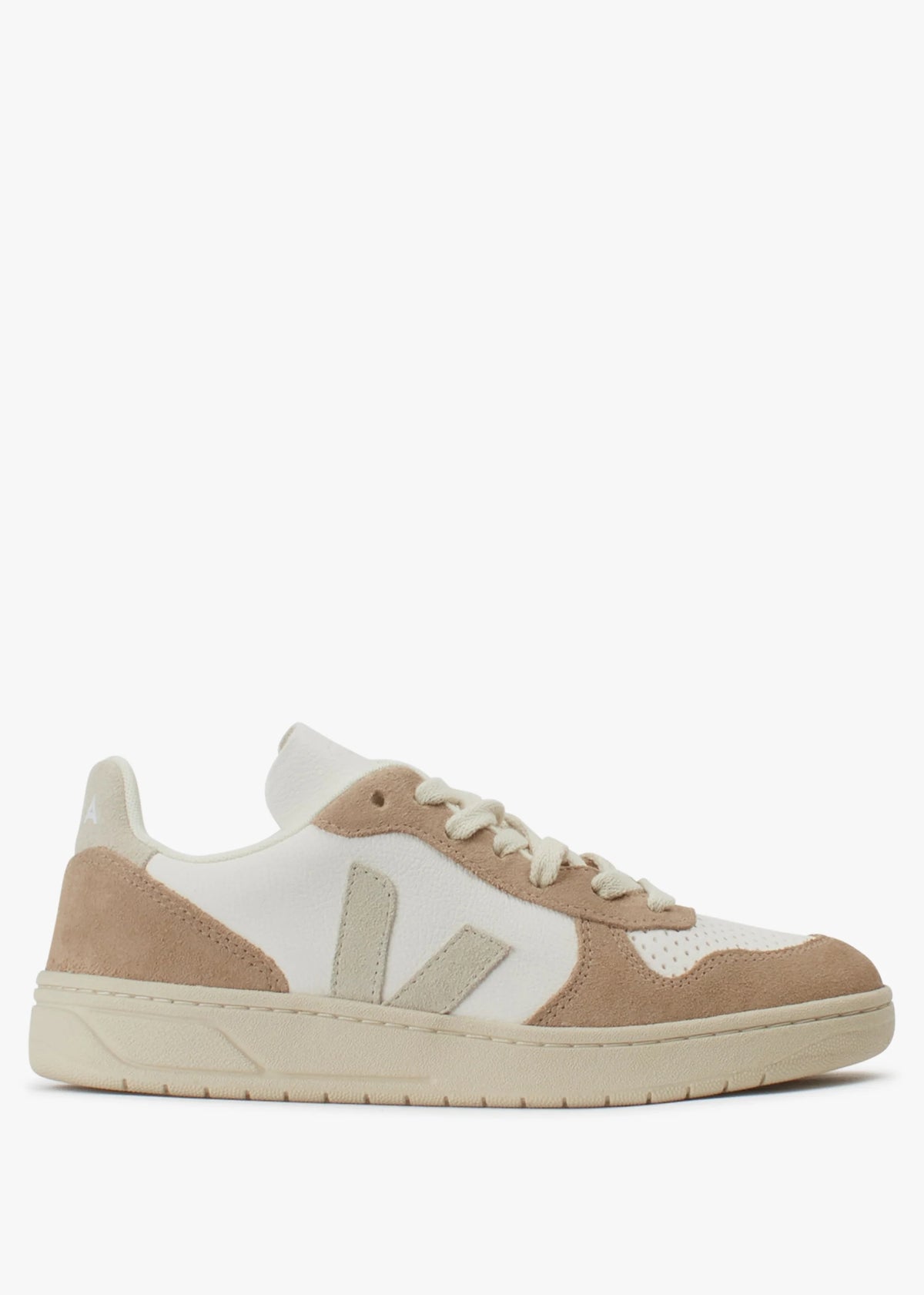 Womens V-10 Leather Trainers In Extra- White Natural Sahara