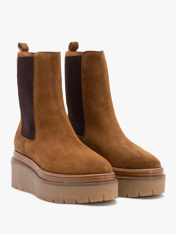 Alpine Tan Suede Tall Chelsea Boots