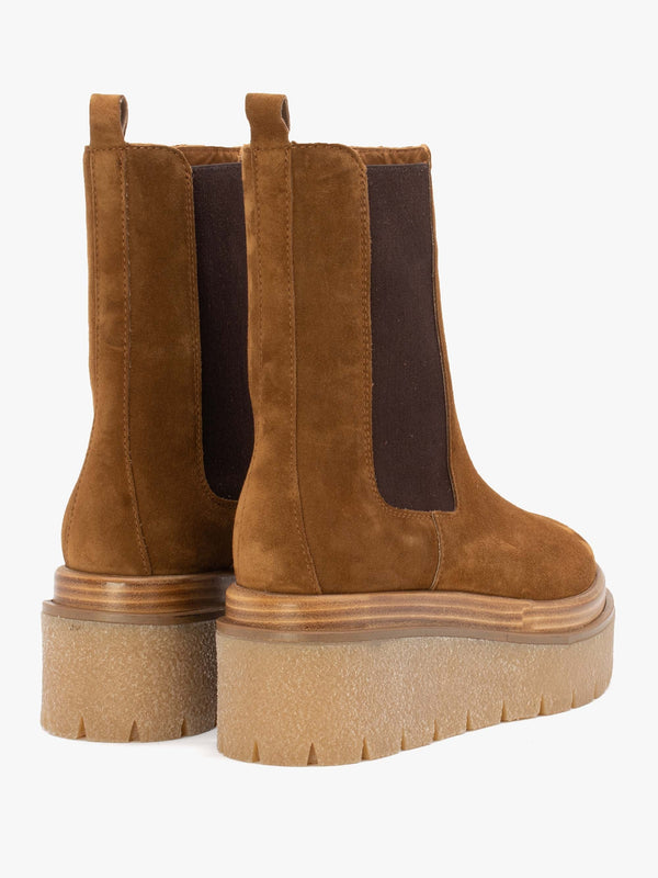 Alpine Tan Suede Tall Chelsea Boots