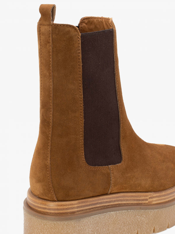 Alpine Tan Suede Tall Chelsea Boots