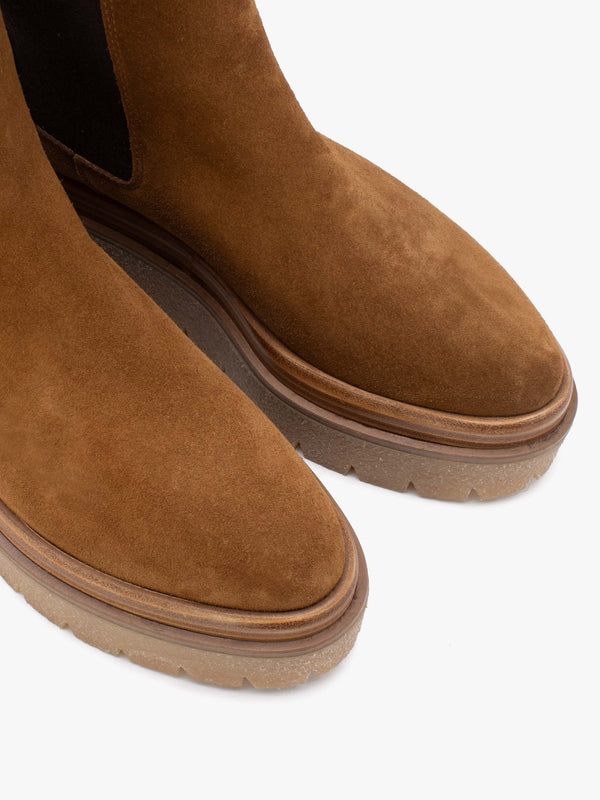 Alpine Tan Suede Tall Chelsea Boots