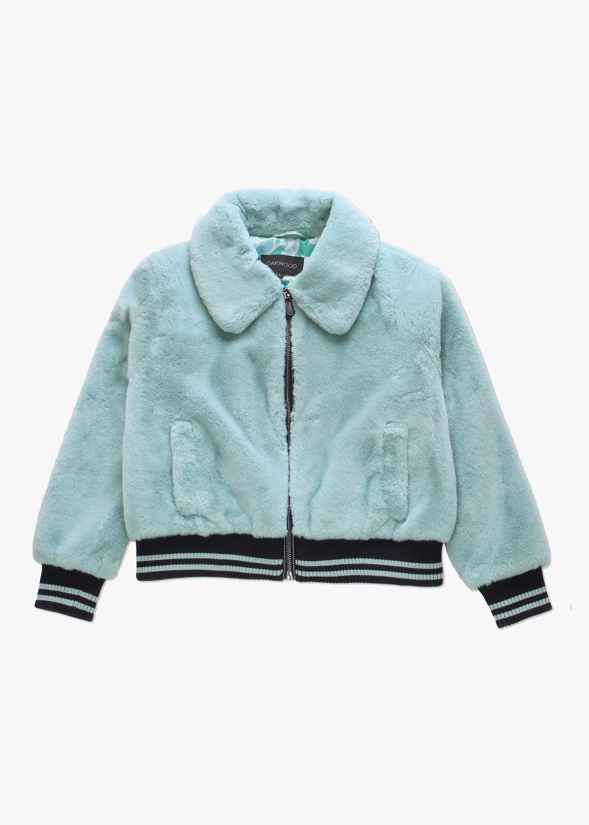 Elvira Blue Faux Fur Bomber Jacket