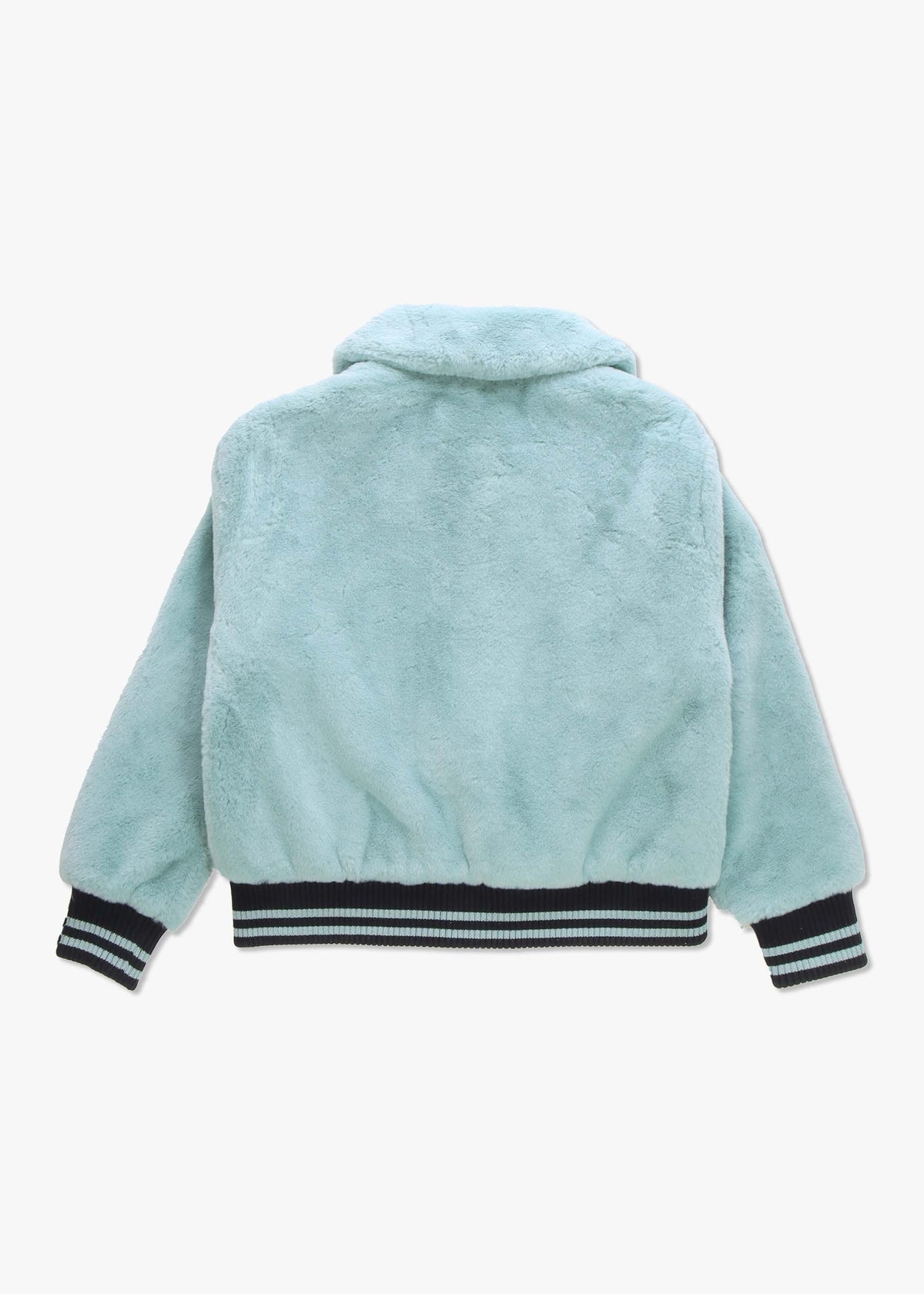 Elvira Blue Faux Fur Bomber Jacket