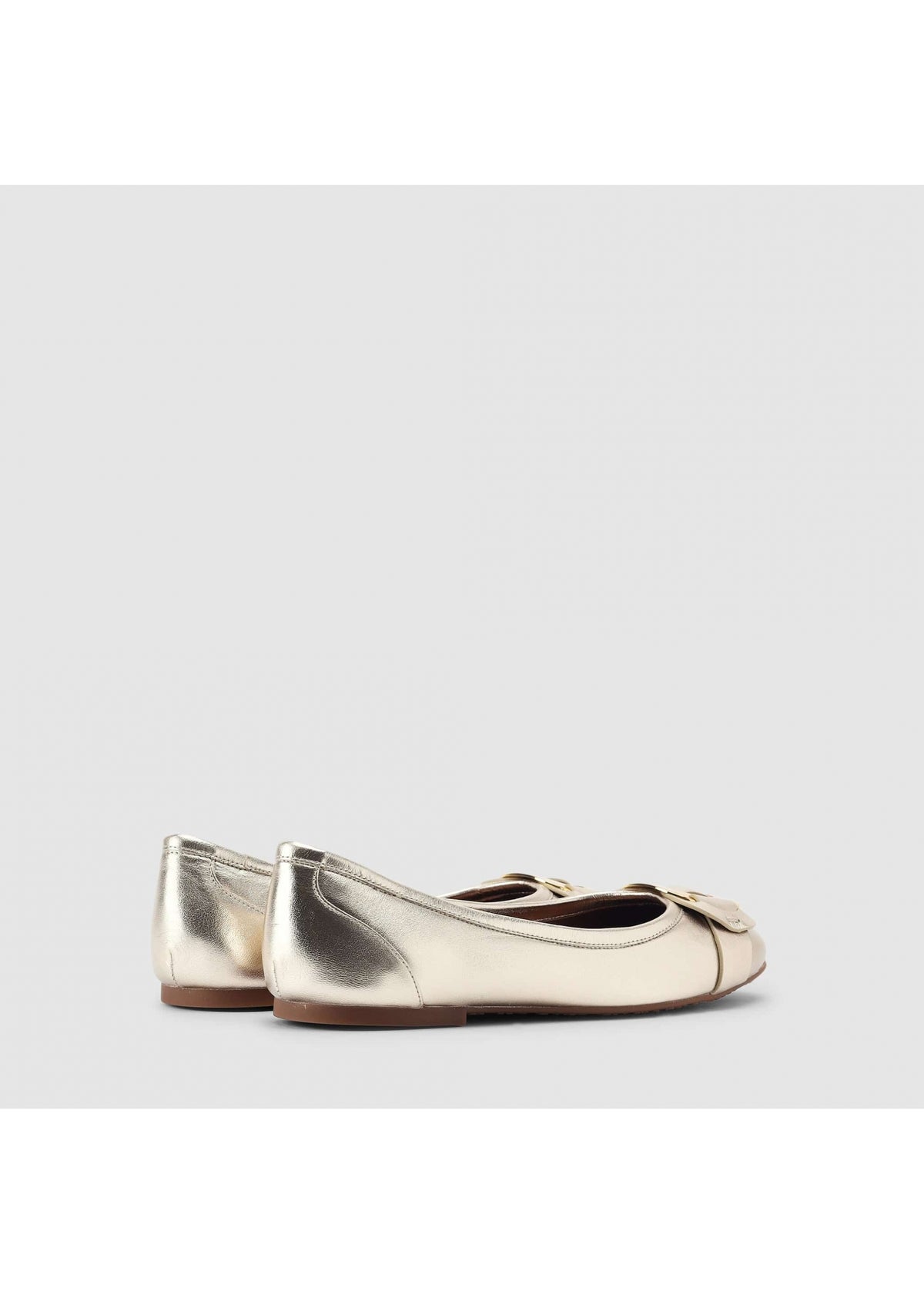 Chany Gold Leather Flats