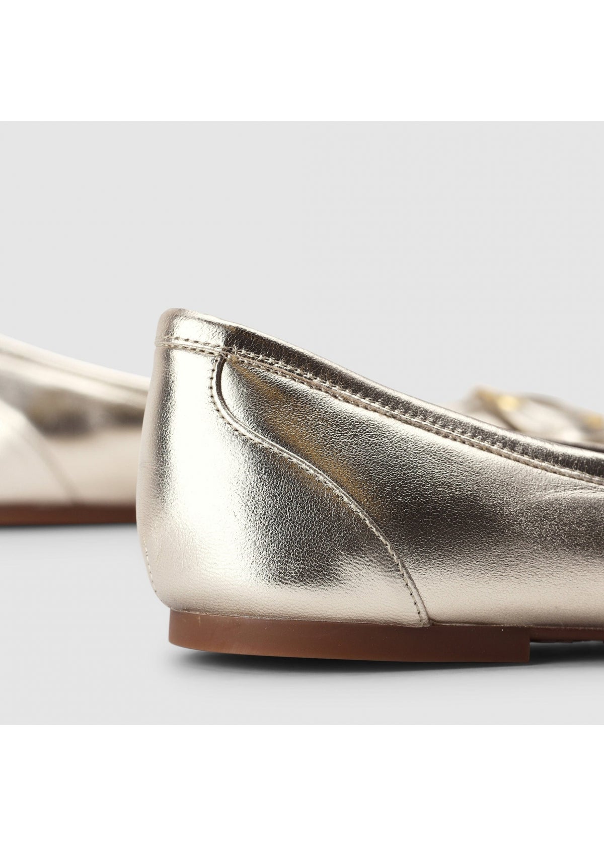 Chany Gold Leather Flats