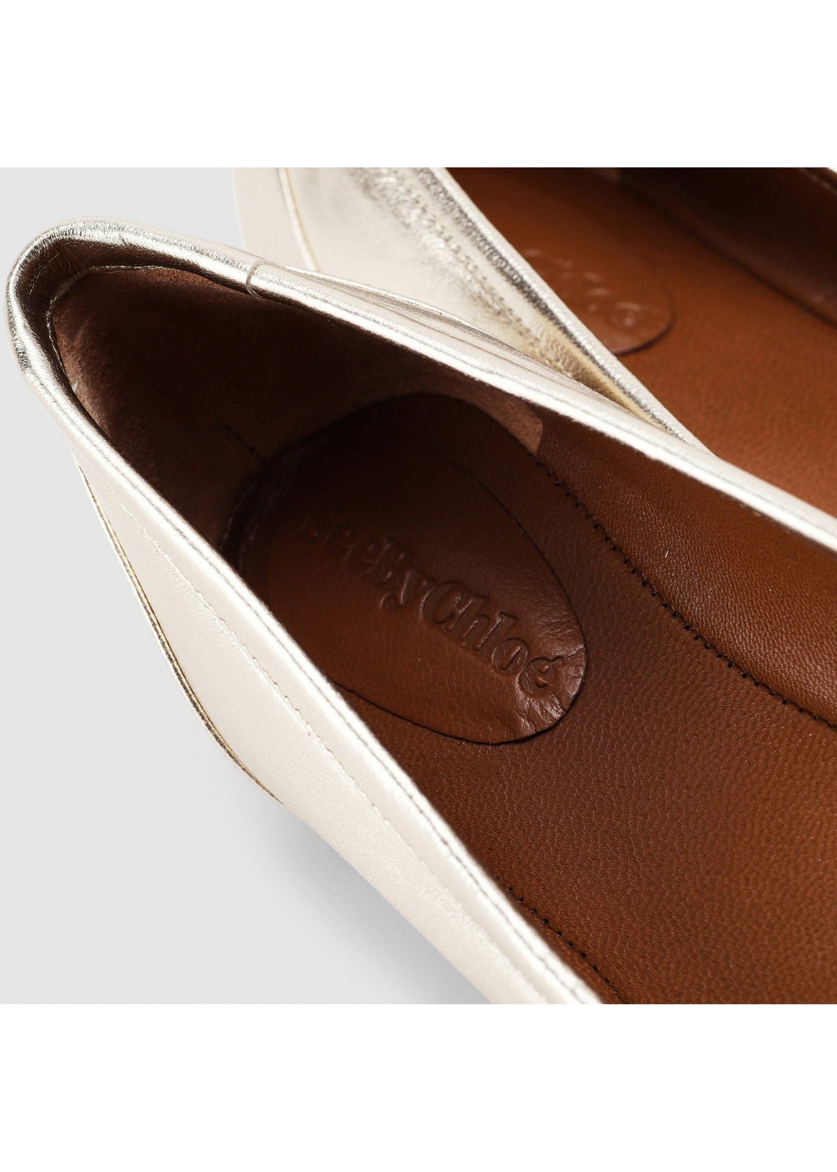 Chany Gold Leather Flats