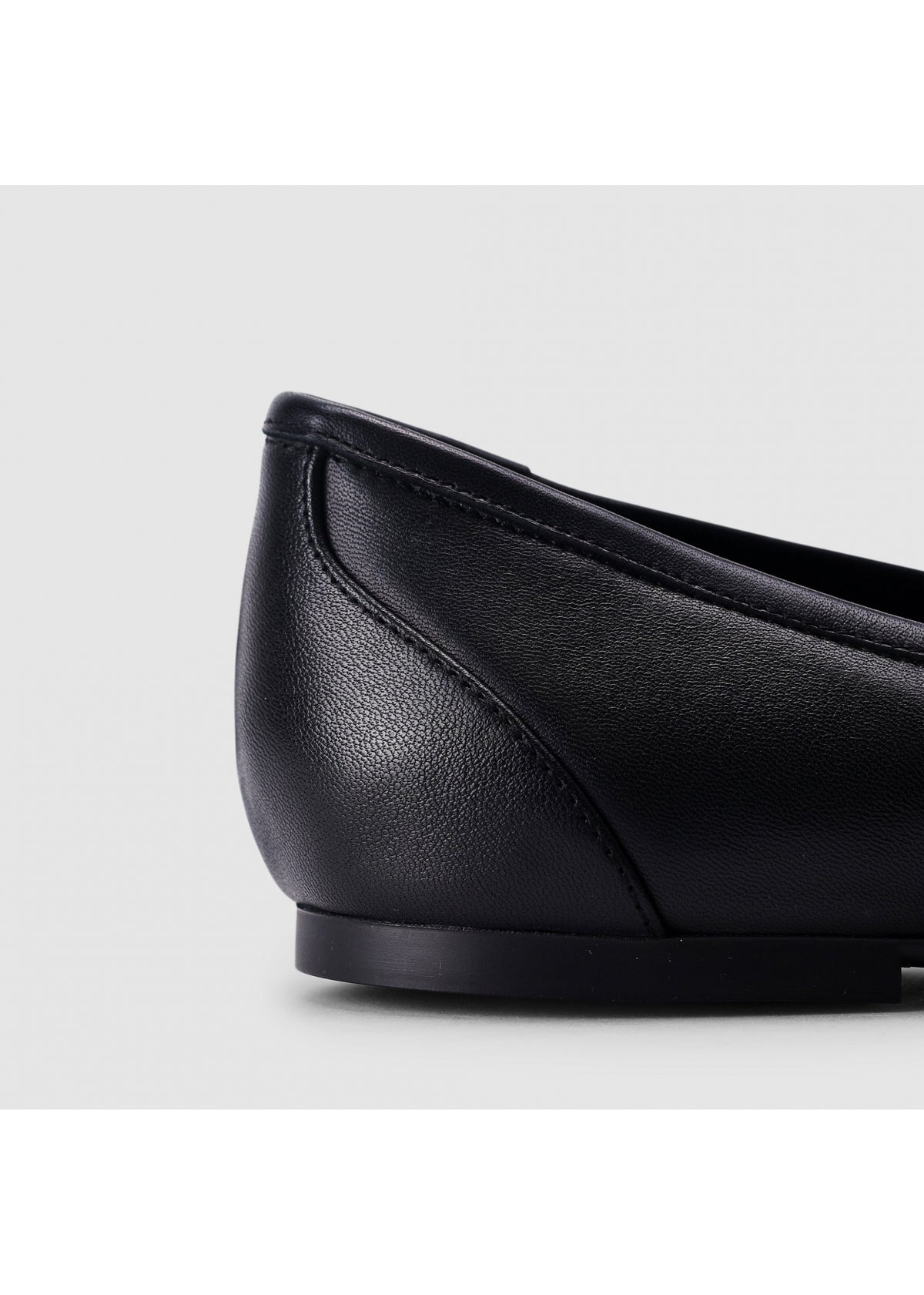Chany Black Leather Flats