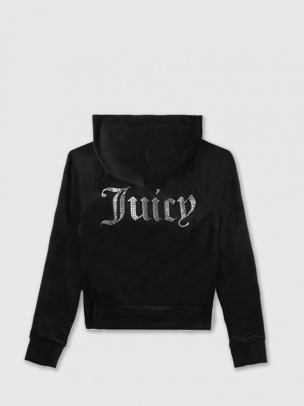Madison Black Velour Zip Hoodie