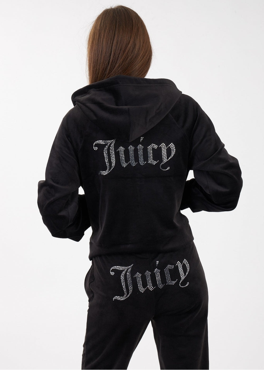 Madison Black Velour Zip Hoodie