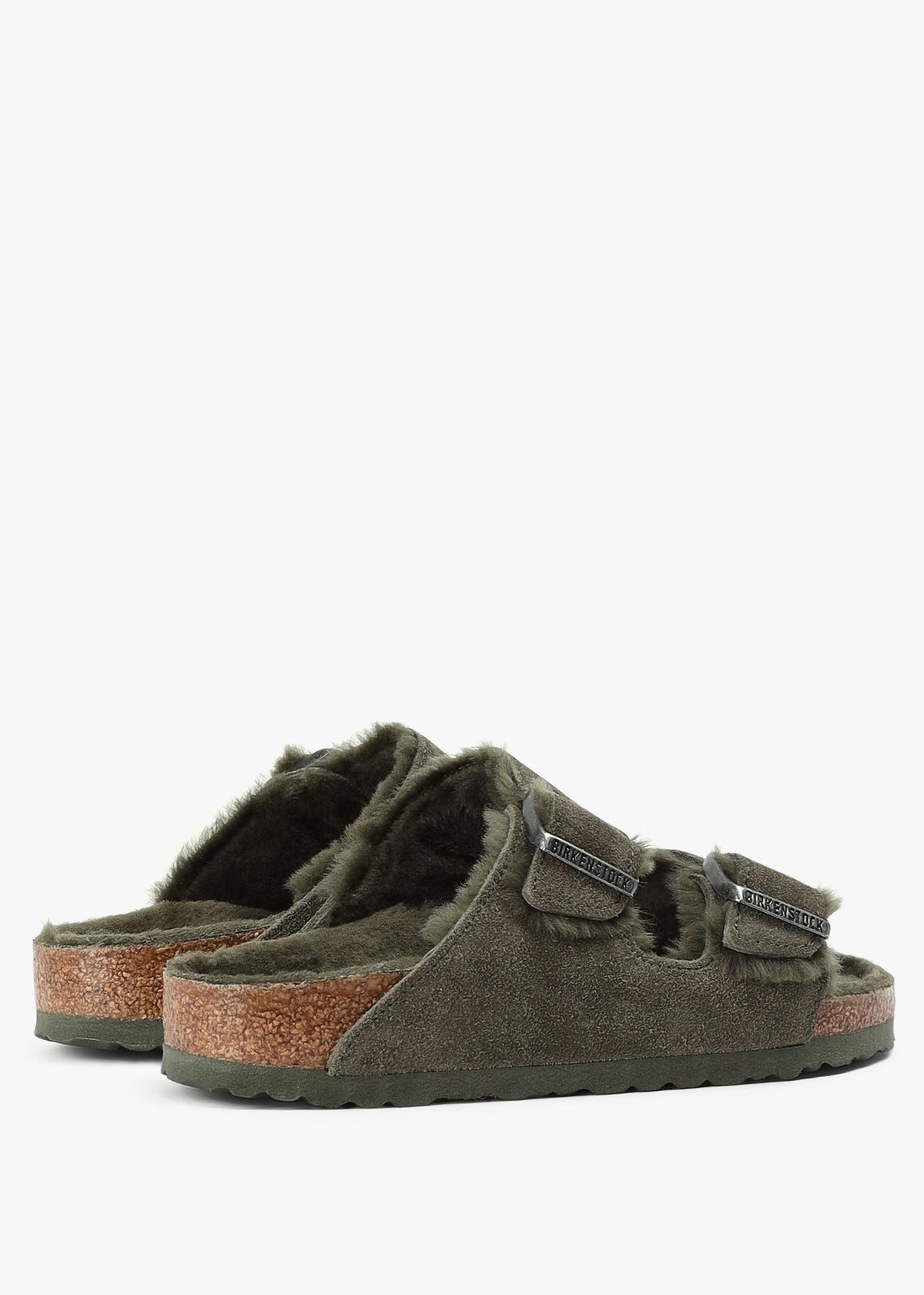 Arizona Shearling Thyme Suede Two Bar Mules