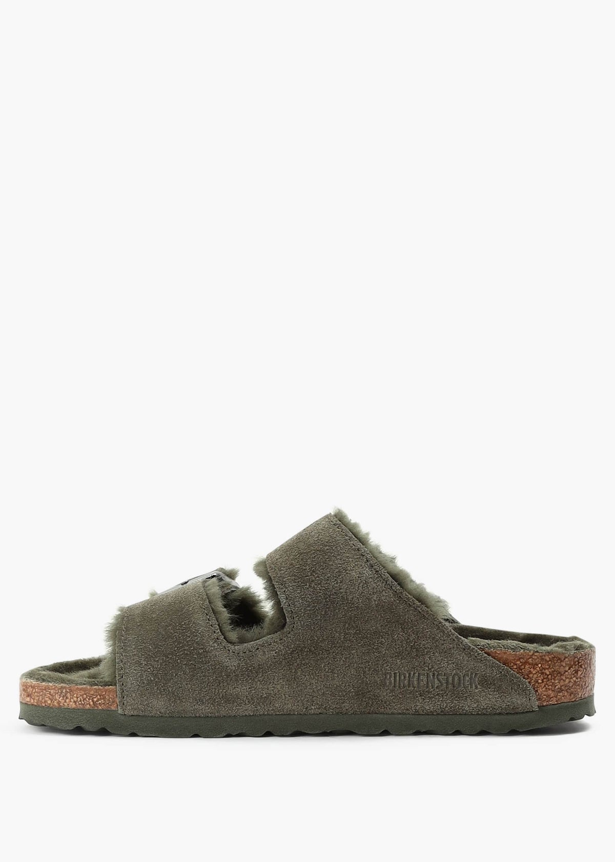 Arizona Shearling Thyme Suede Two Bar Mules
