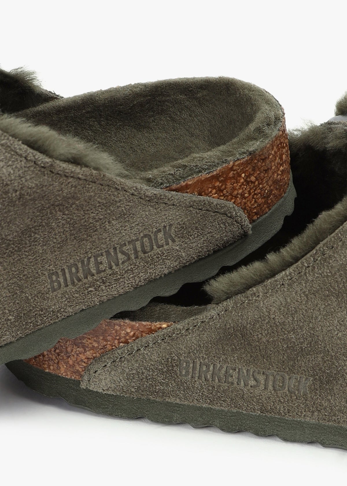 Arizona Shearling Thyme Suede Two Bar Mules