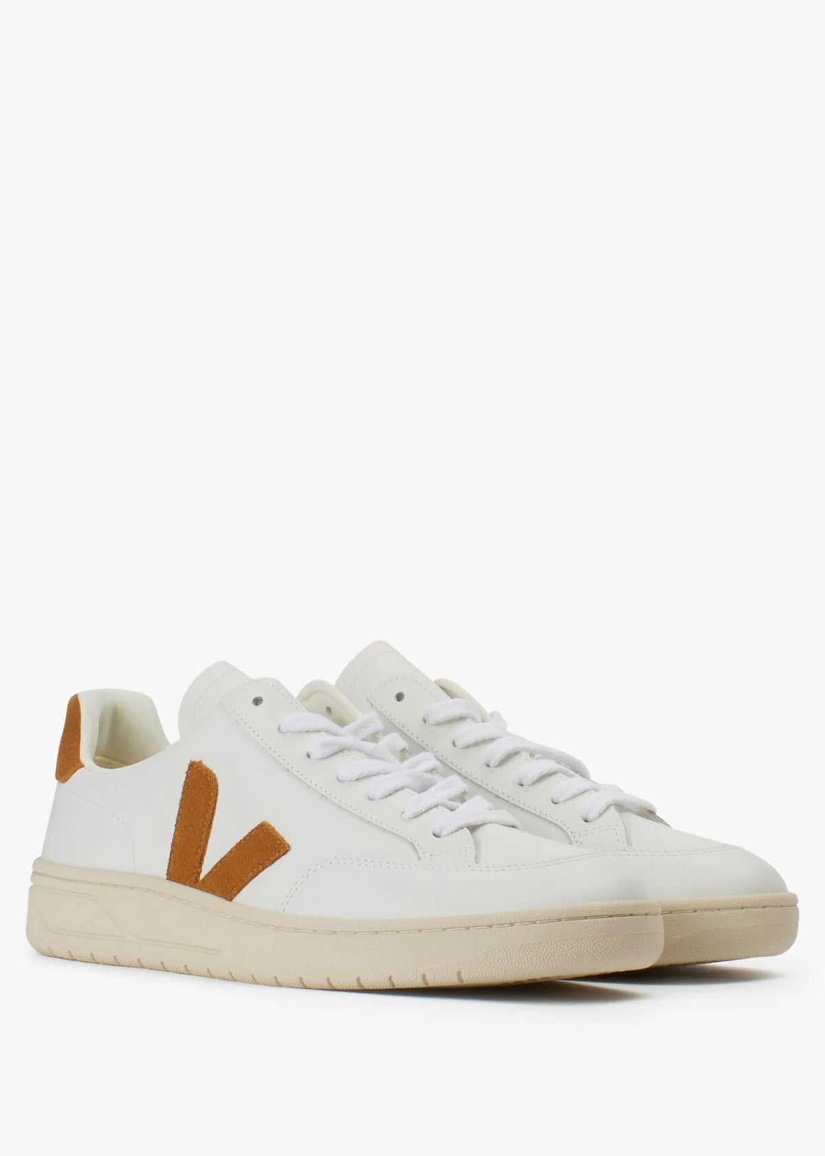 Men’s V-12 Leather Extra White Camel Trainers