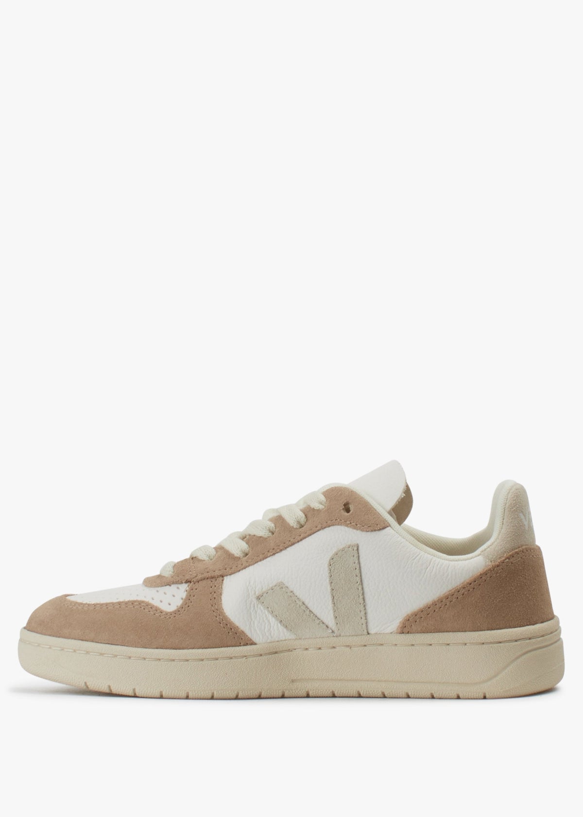 Womens V-10 Leather Trainers In Extra- White Natural Sahara
