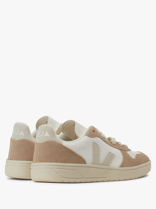 Womens V-10 Leather Trainers In Extra- White Natural Sahara
