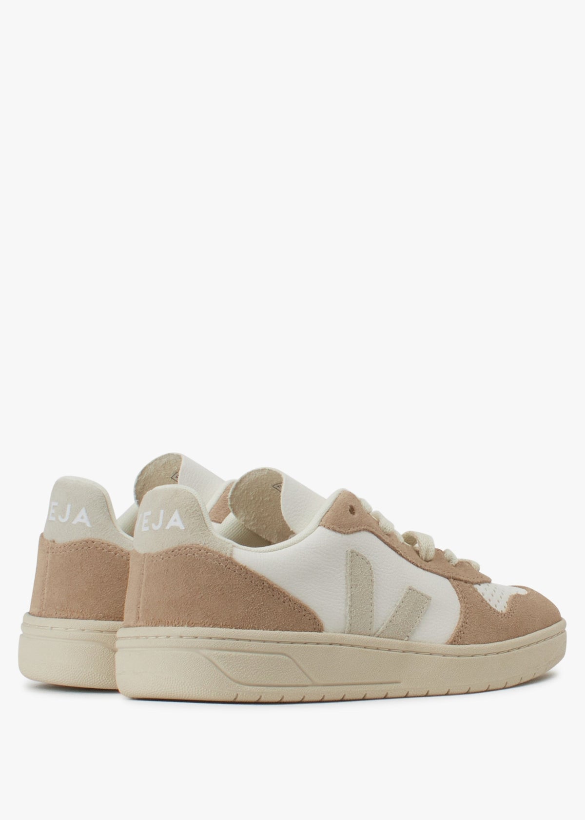 Womens V-10 Leather Trainers In Extra- White Natural Sahara