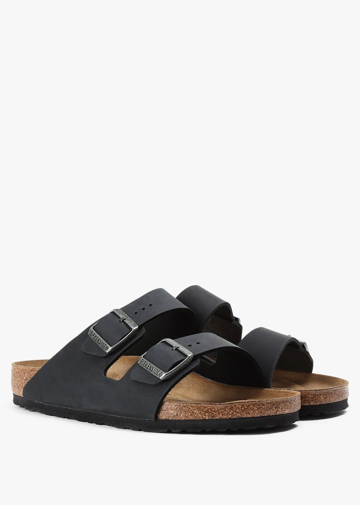 Men's Arizona Black Leather Two Bar Mules
