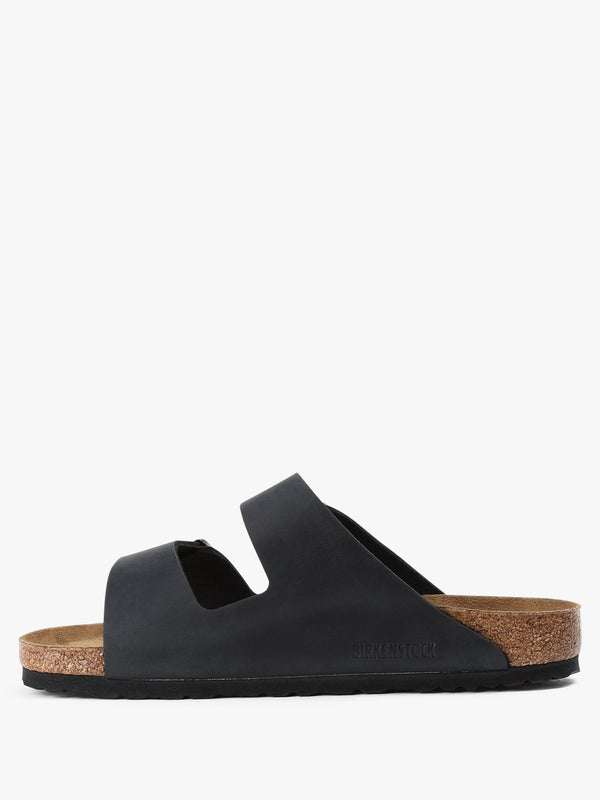 Men's Arizona Black Leather Two Bar Mules