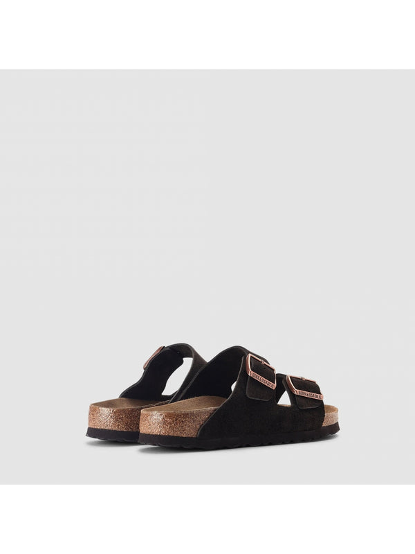 Arizona Dark Brown Suede Two Bar Mules