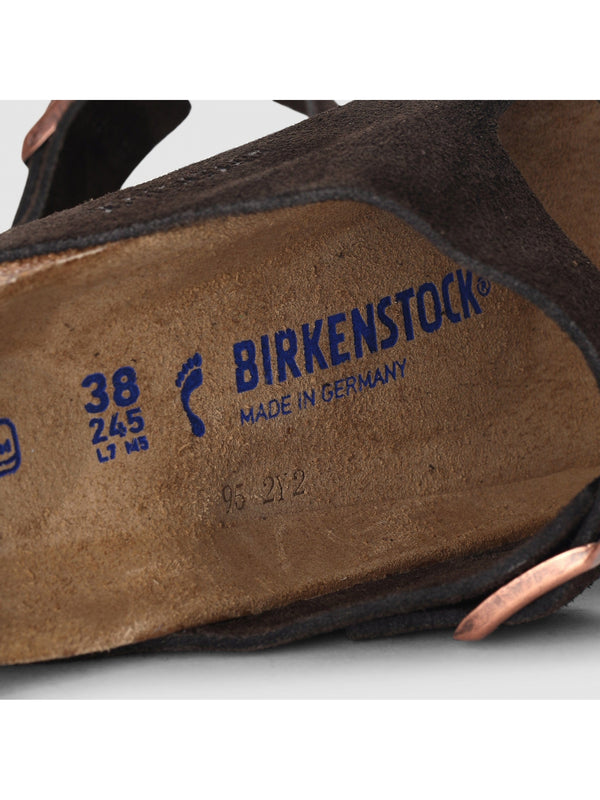 Arizona Dark Brown Suede Two Bar Mules