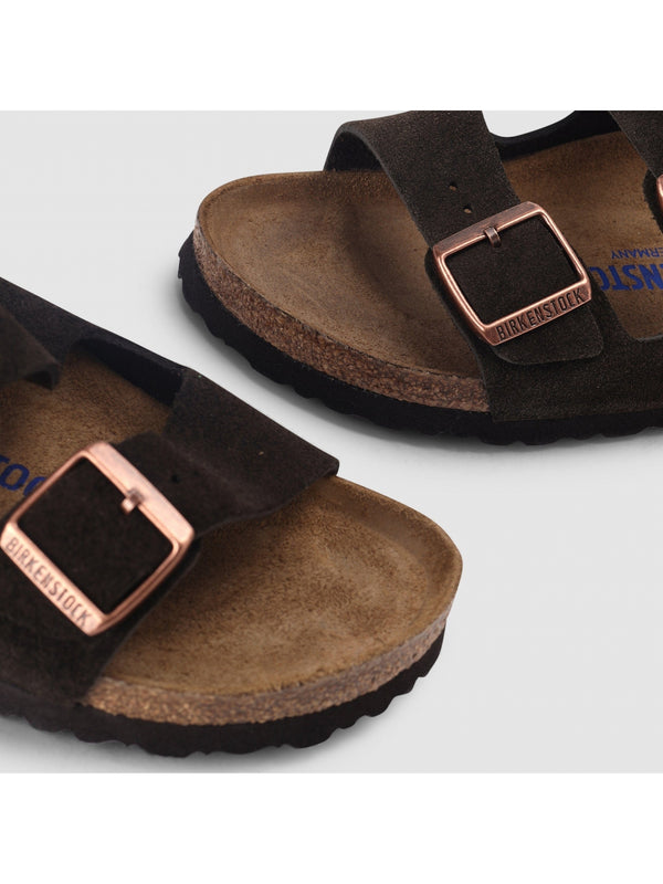 Arizona Dark Brown Suede Two Bar Mules