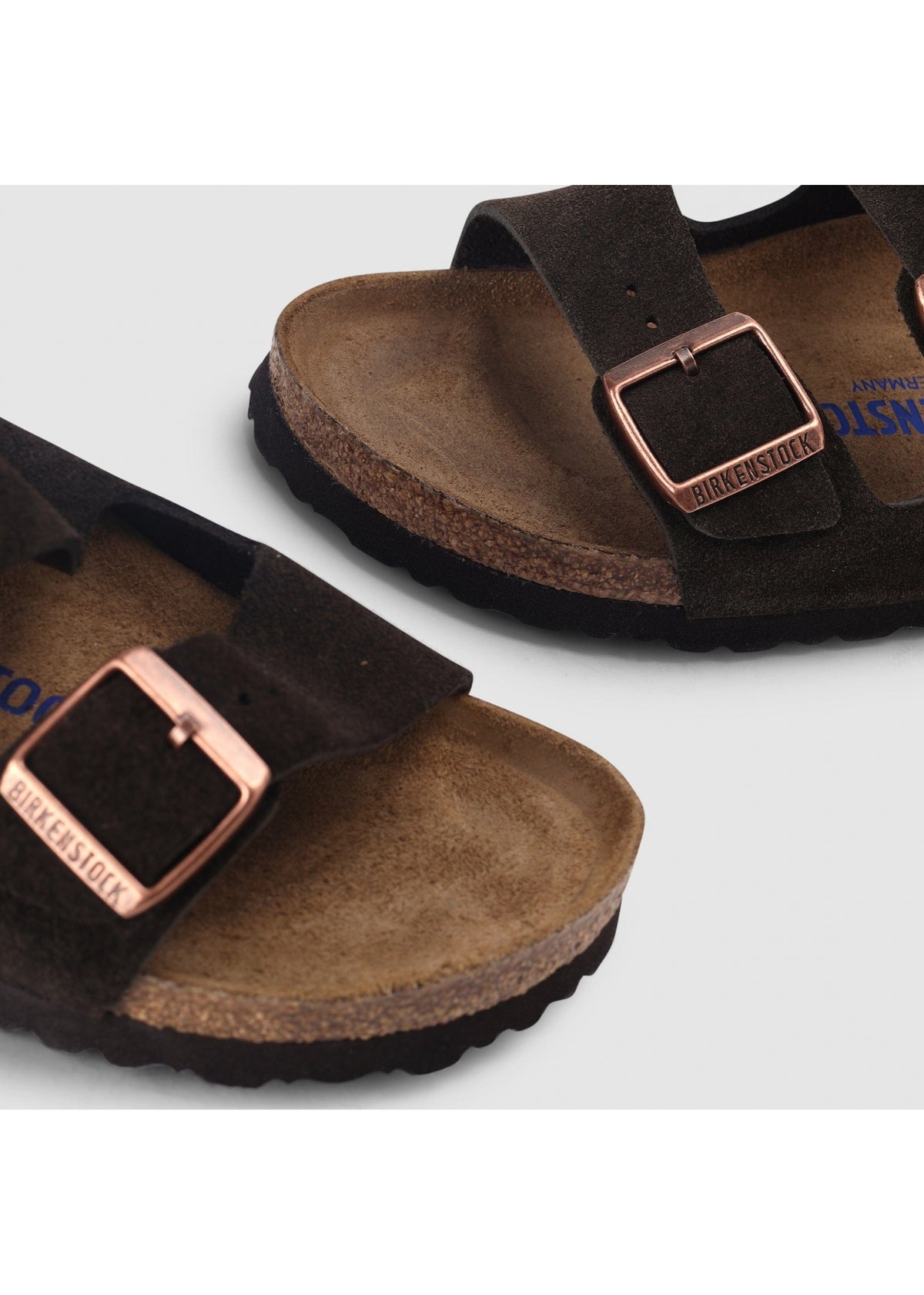 Arizona Dark Brown Suede Two Bar Mules