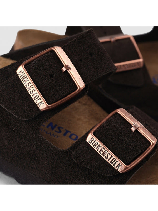 Arizona Dark Brown Suede Two Bar Mules