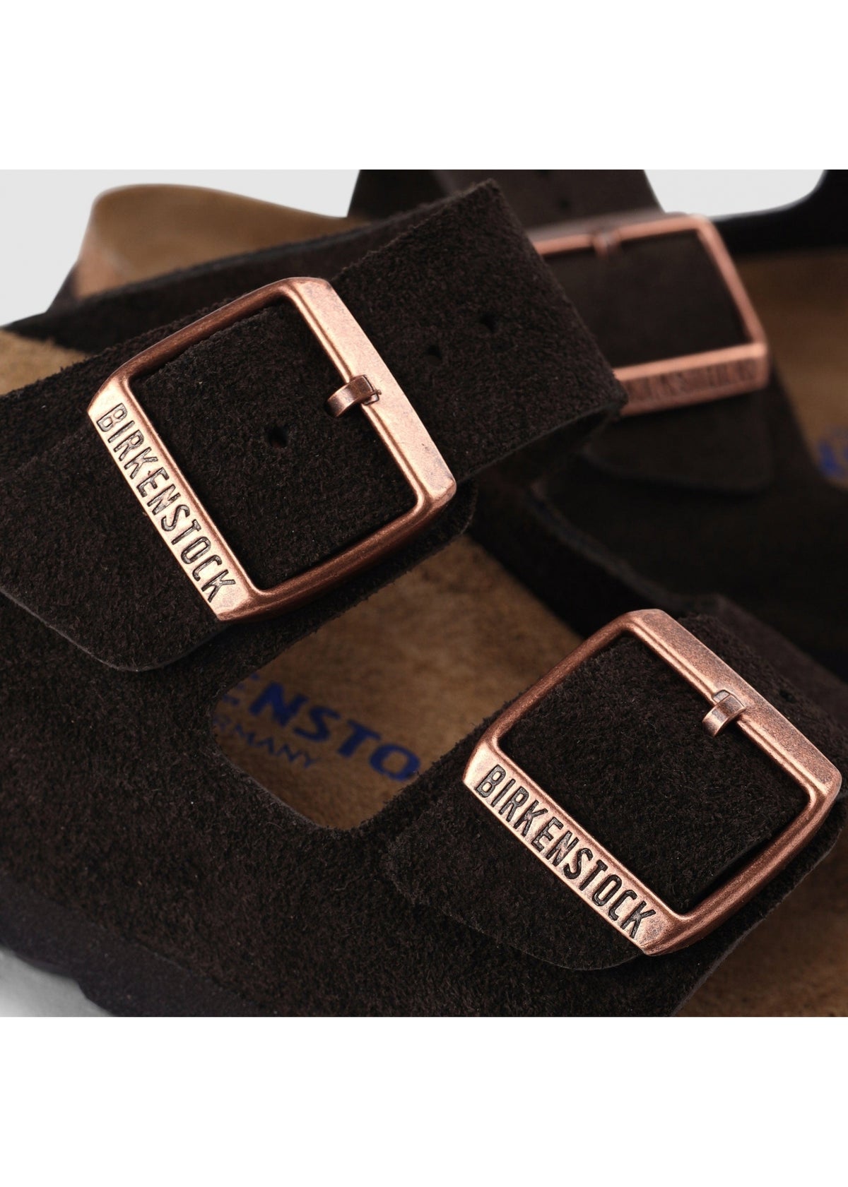 Arizona Dark Brown Suede Two Bar Mules