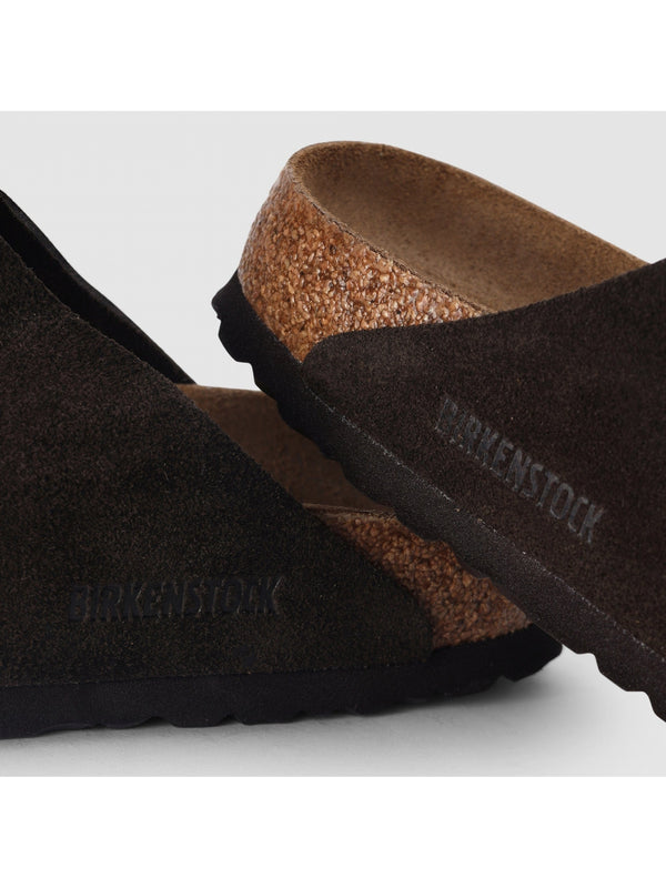 Arizona Dark Brown Suede Two Bar Mules