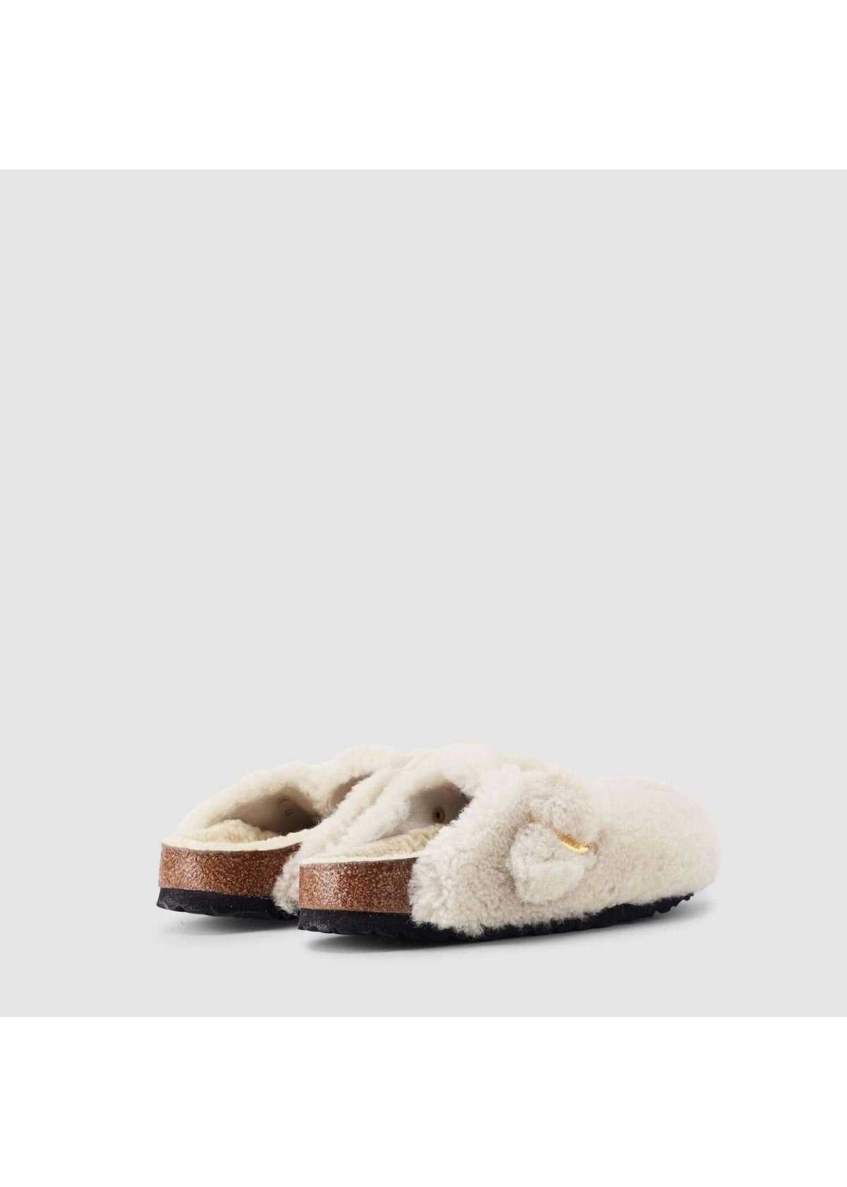 Boston Shearling Big Buckle Cream Clogs