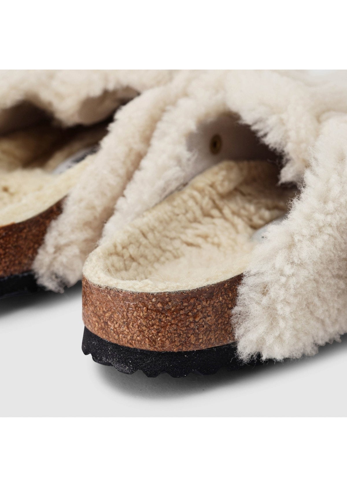 Boston Shearling Big Buckle Cream Clogs