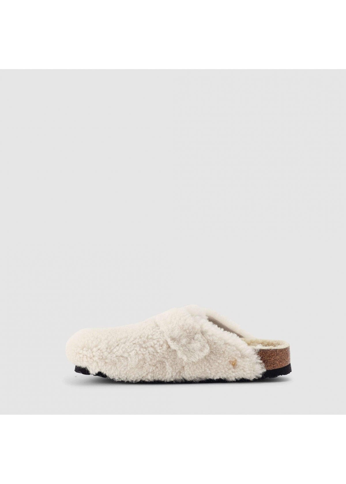 Boston Shearling Big Buckle Cream Clogs