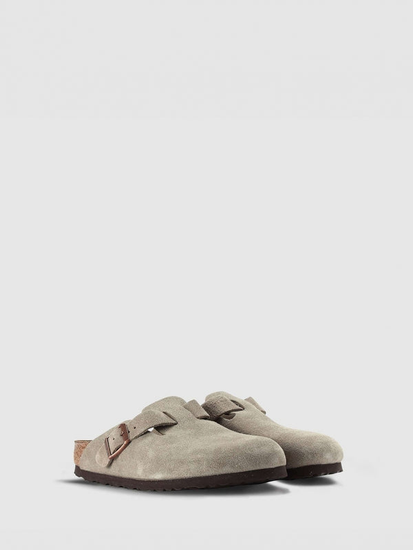 Boston Beige Suede Clogs