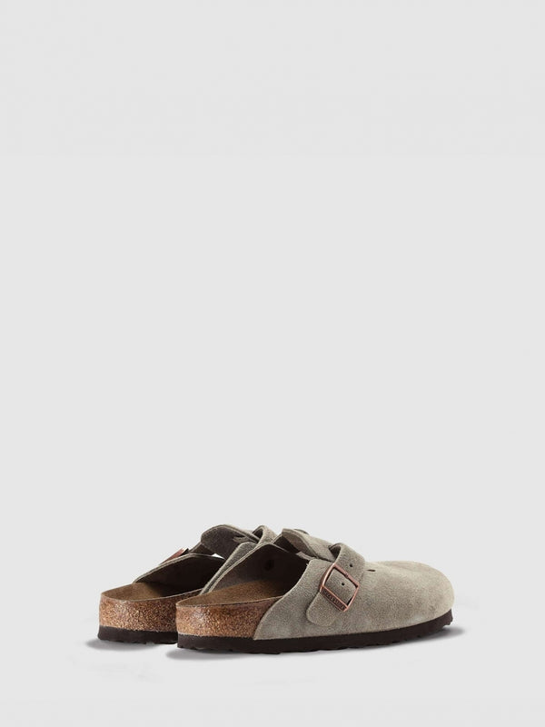 Boston Beige Suede Clogs