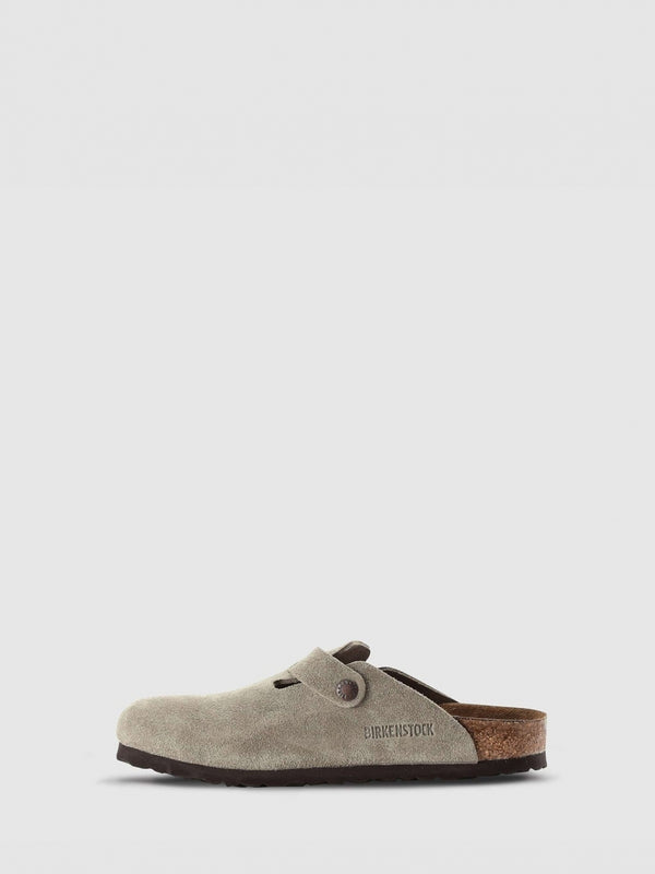 Boston Beige Suede Clogs
