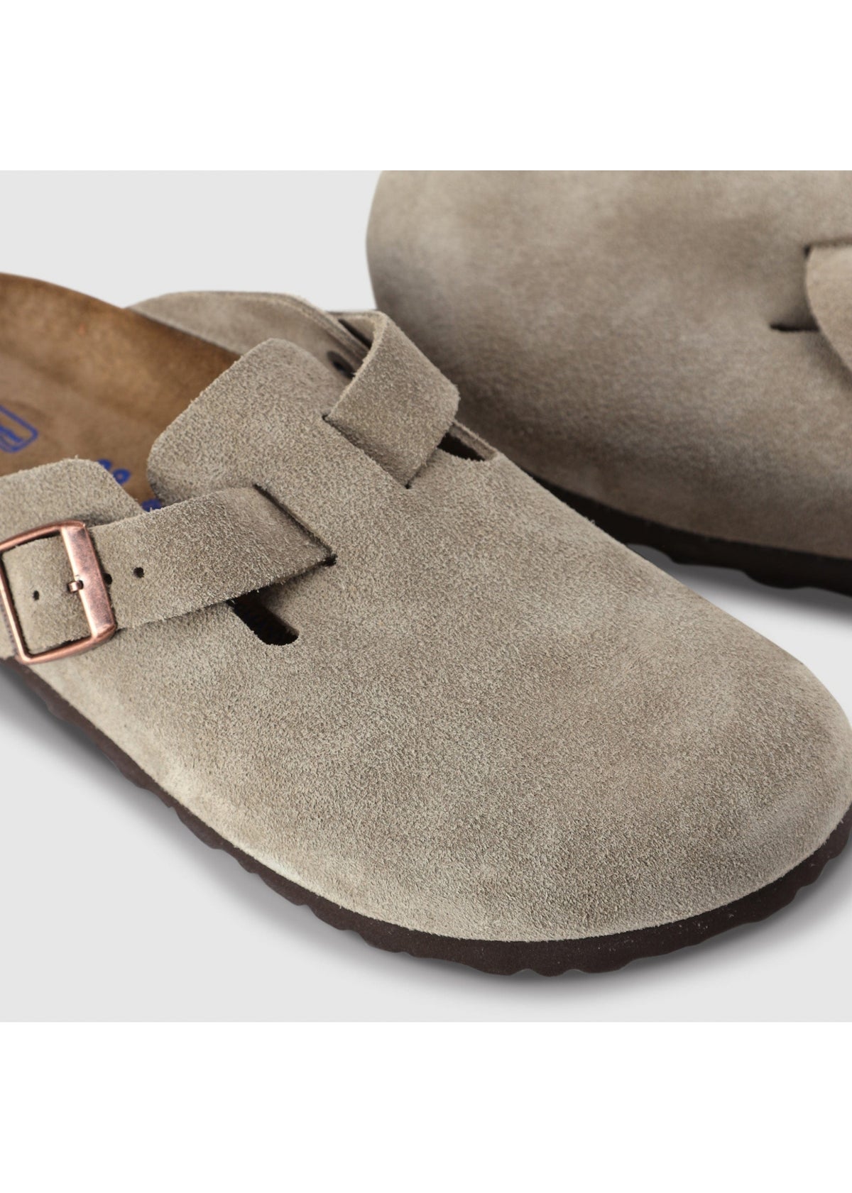 Boston Beige Suede Clogs