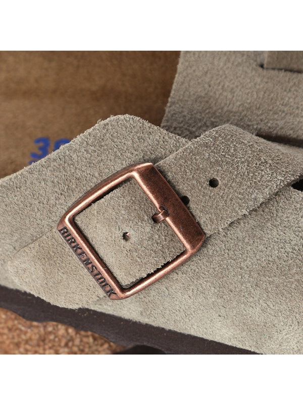 Boston Beige Suede Clogs