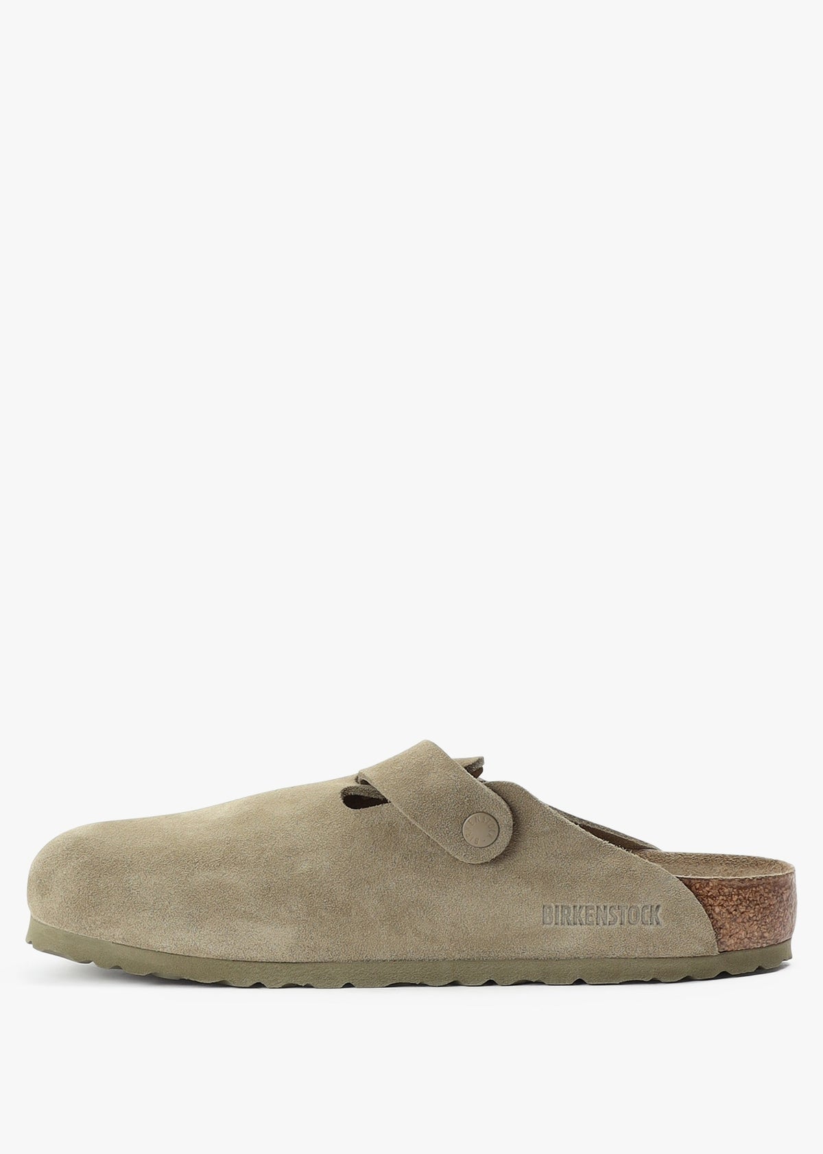 Men's Boston Suede Leather Faded Khaki Clogs