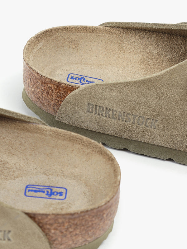 Men's Boston Suede Leather Faded Khaki Clogs